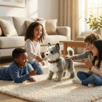 Realistischer laufender Husky-Welpe – Interaktiver Roboter-Hund mit Bell- und Bewegungsfunktion