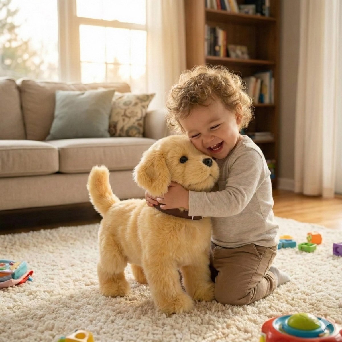 Interaktiver Roboter-Welpe – Lebensechter Spielzeug-Golden-Retriever, der läuft & bellt