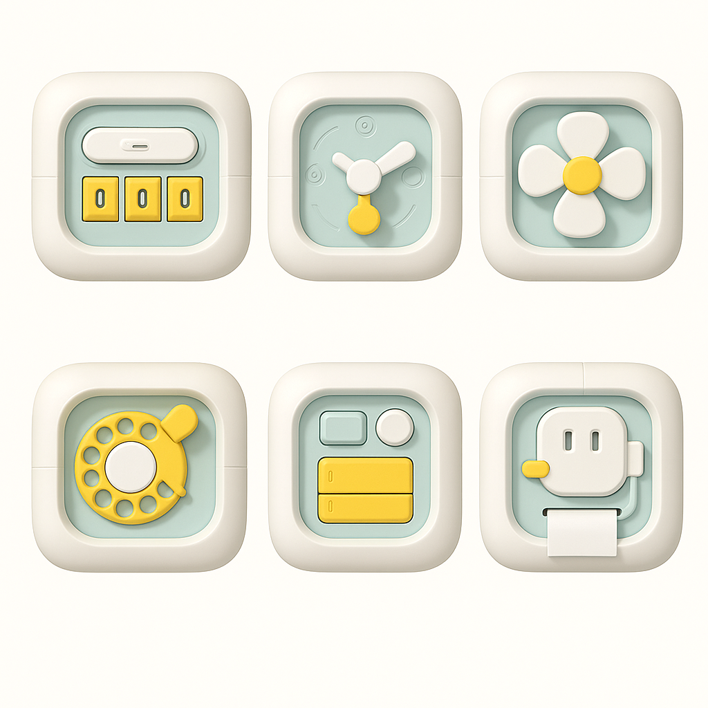 6-in-1 Montessori Sensory Busy Board Lernspielzeug Würfel für Kinder