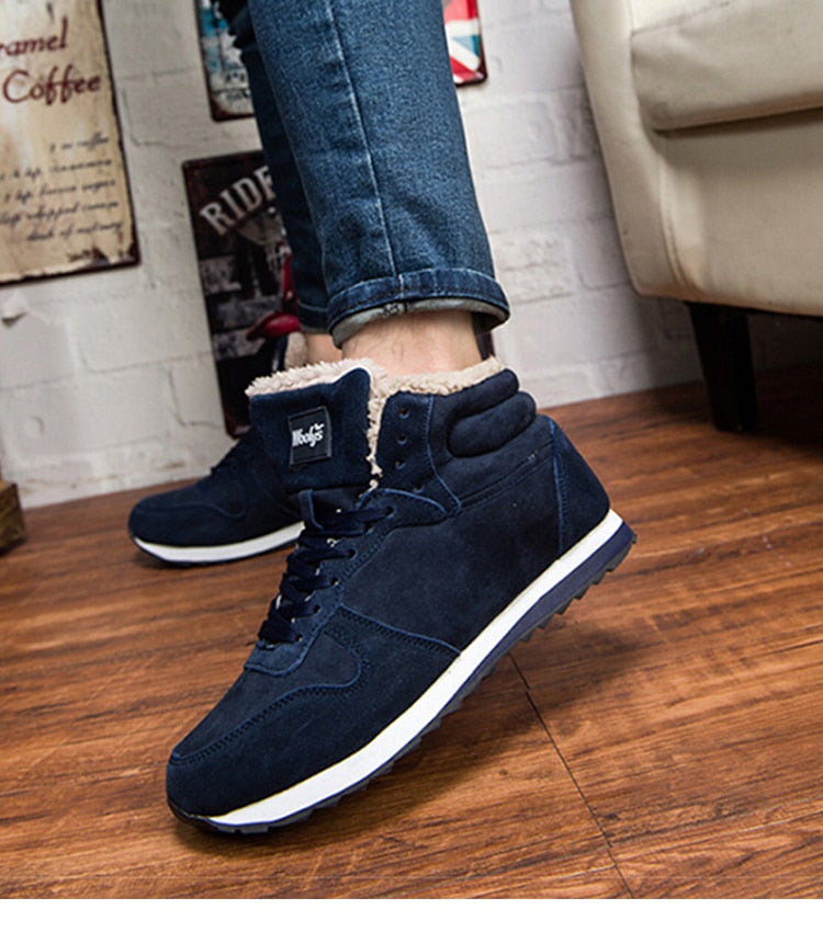 Lässige warme Winterschuhe für Herren – Hohe Sneakers mit Fellfutter