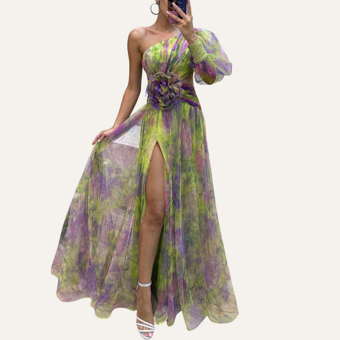Schulterfreies Maxikleid für Hochzeitsgäste