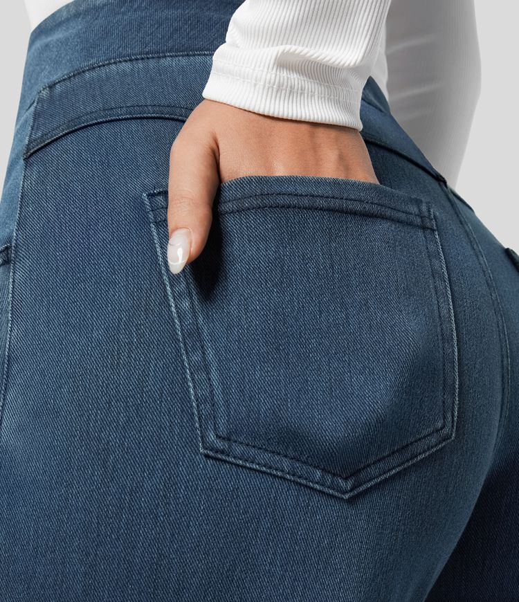 Bequeme Damen Jeans mit hohem Bund und elastischer Passform - Flexible Stretchhose für Alltag und Büro mit hohem Tragekomfort