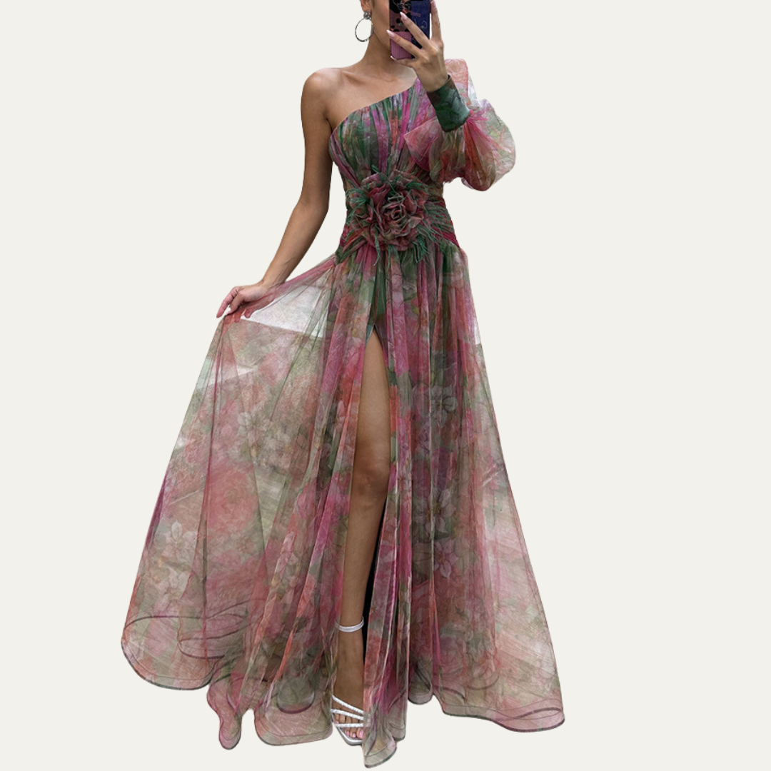 Schulterfreies Maxikleid für Hochzeitsgäste
