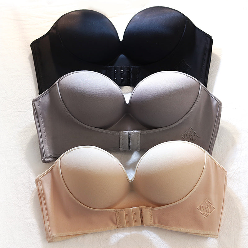 Strapless Underwear Women's Small Chest Thickened Gathered Up
