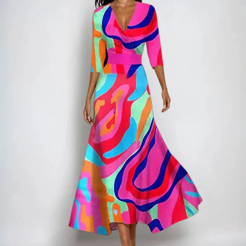 Floral dress for women with elegant fit for parties