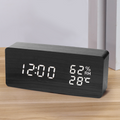 Modern digital wooden LED alarm clock with temperature display