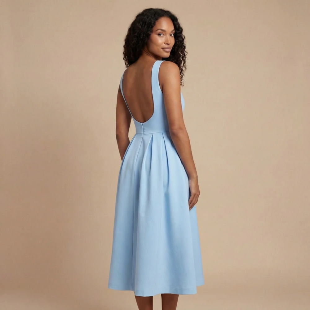 Women's Wedding Guest Sleeveless Boat Neck Midi Dress - product image 4