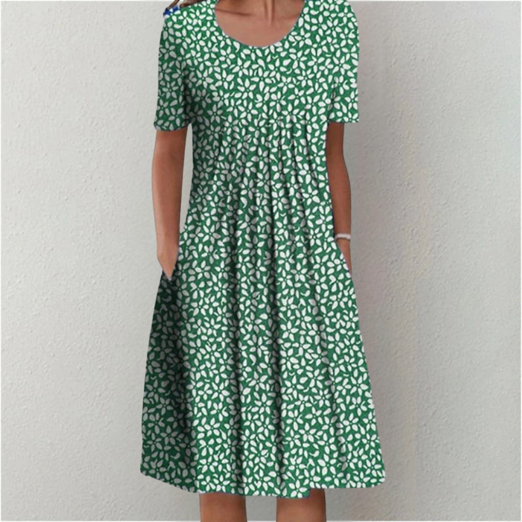 Lässiges Midikleid mit Blumenmuster für Damen