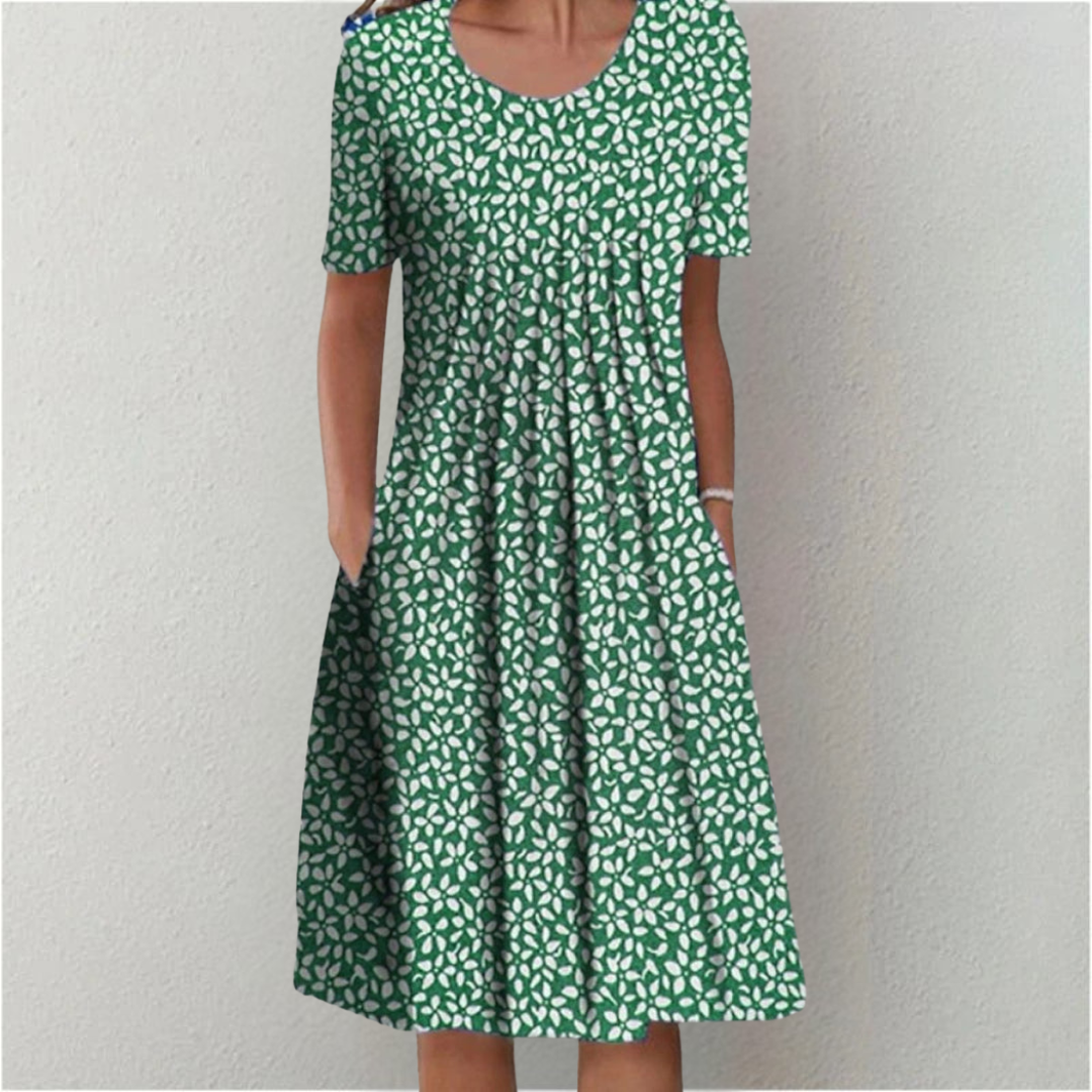 Lässiges Midikleid mit Blumenmuster für Damen