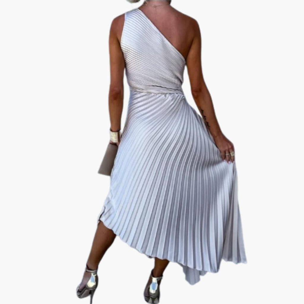 Asymmetrisches Cocktailkleid für Damen mit One-Shoulder-Ausschnitt und Plissee-Design