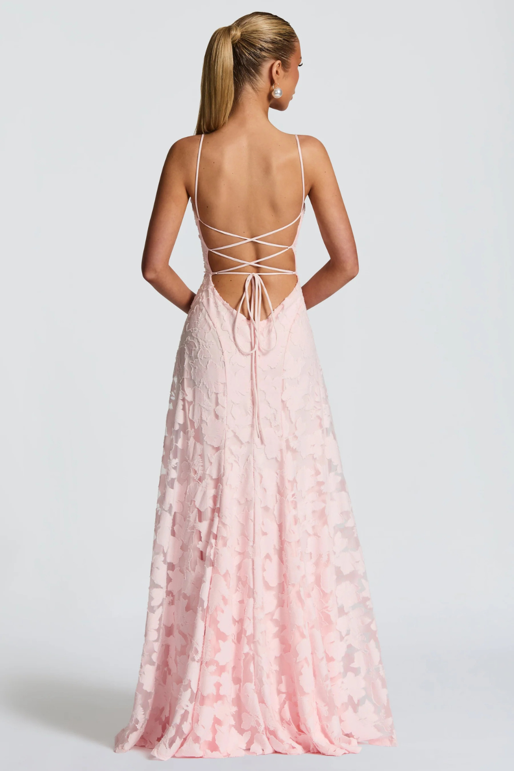 Maxi Dress for Wedding Guests | Women's Dress with Floral Brocade Pattern & Spaghetti Straps | Festive Long Evening Dress