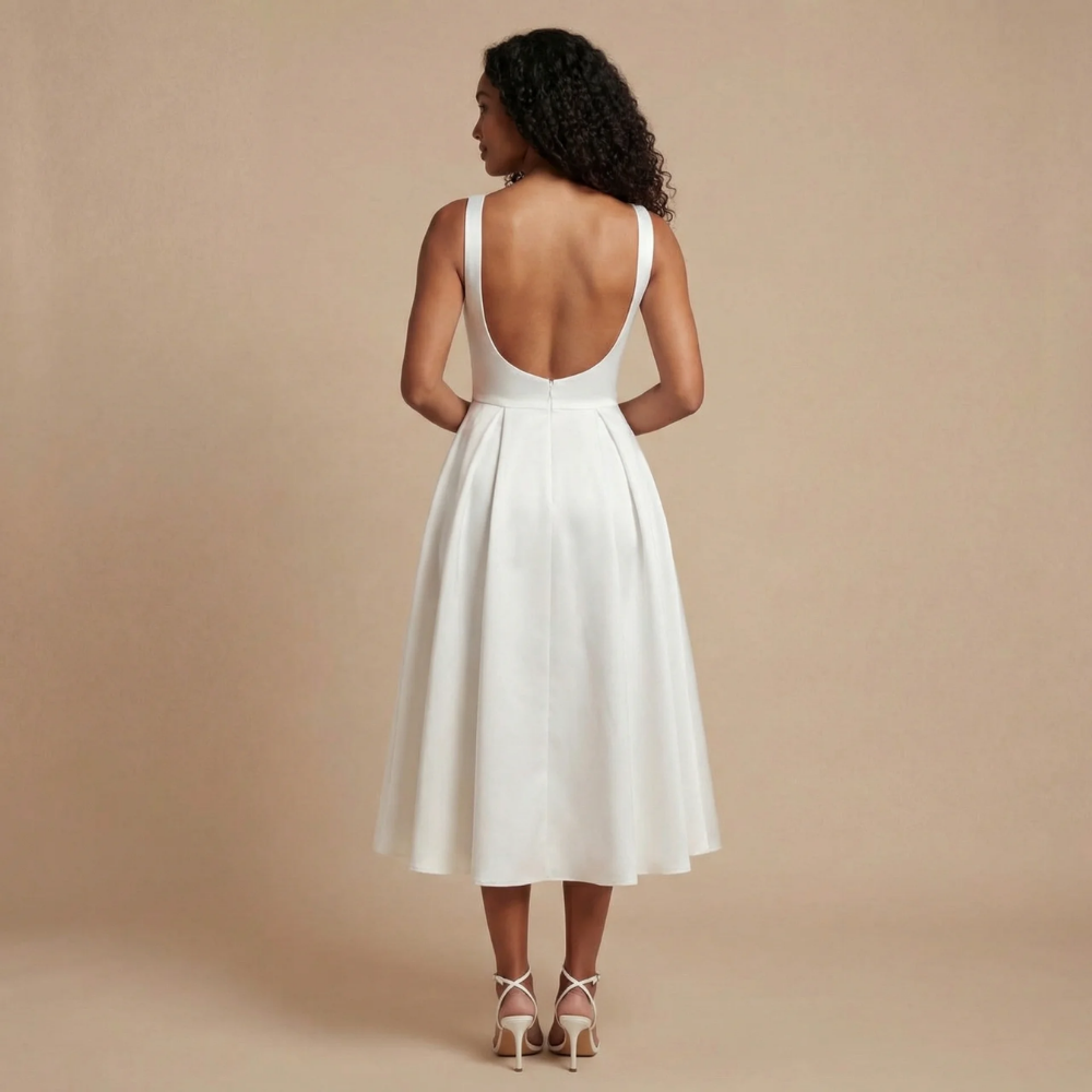 Women's Wedding Guest Sleeveless Boat Neck Midi Dress - product image 5