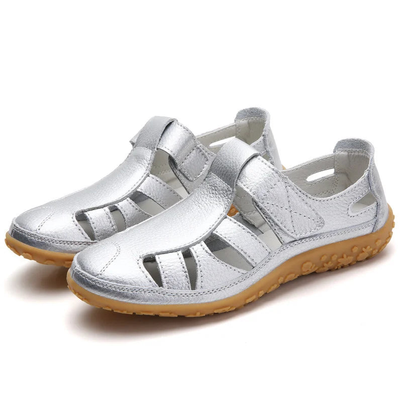 Römersandalen für Damen aus weichem Leder mit flexibler Komfortsohle