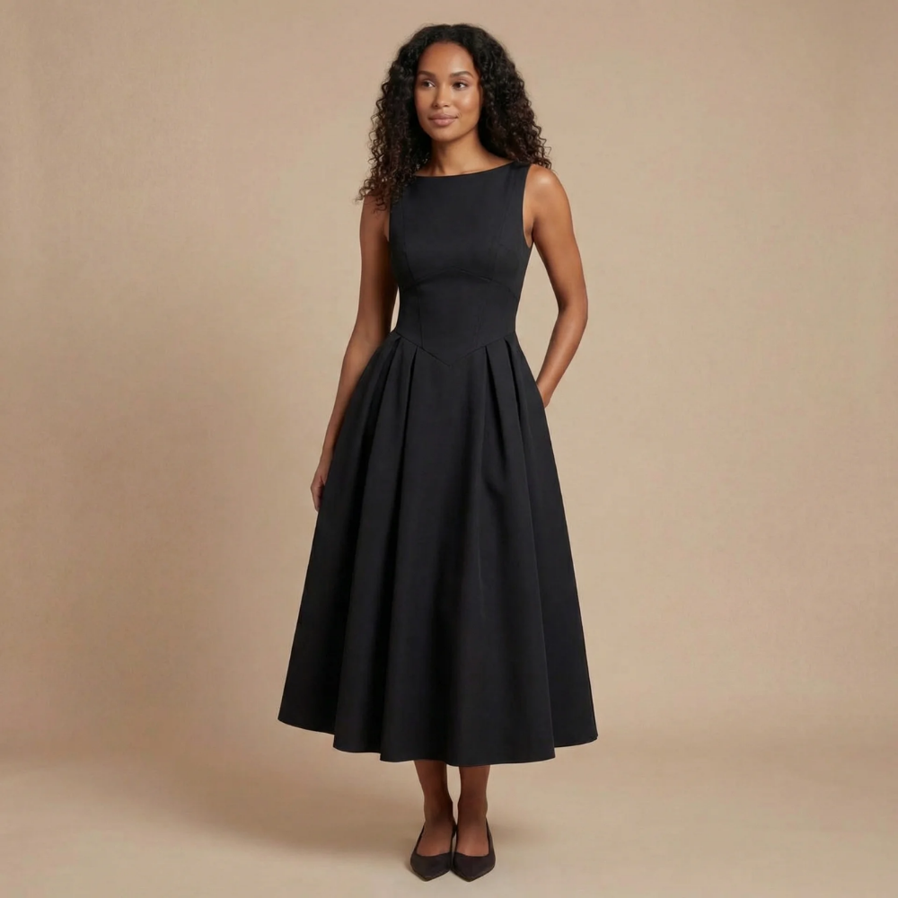 Women's Wedding Guest Sleeveless Boat Neck Midi Dress - product image 3