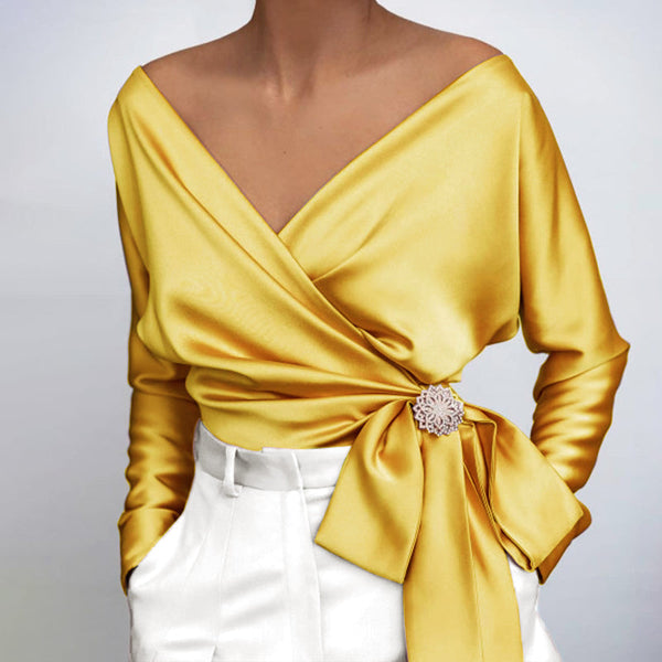 Davina - Smooth, Shiny Fabric Blouse