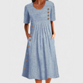 Striped midi dress for women with a relaxed fit for everyday wear