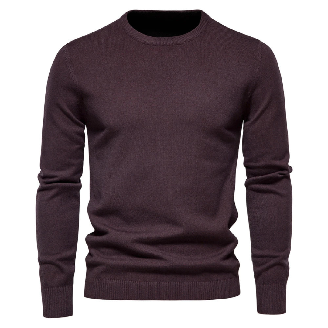 Klassischer Rundhalspullover für Herren | Elegante, schmale Passform