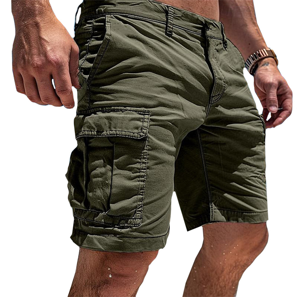 Men's Cotton Cargo Shorts | Lightweight Short Pants with Practical Side Pockets for Leisure and Outdoor | Cargo Bermuda Shorts