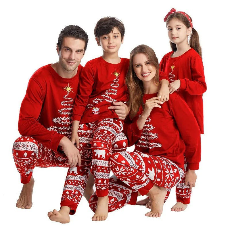 NOUVEAU RICHE Unisex-Pyjama-Set Rot Marineblau Kuscheliges Polyester Rot