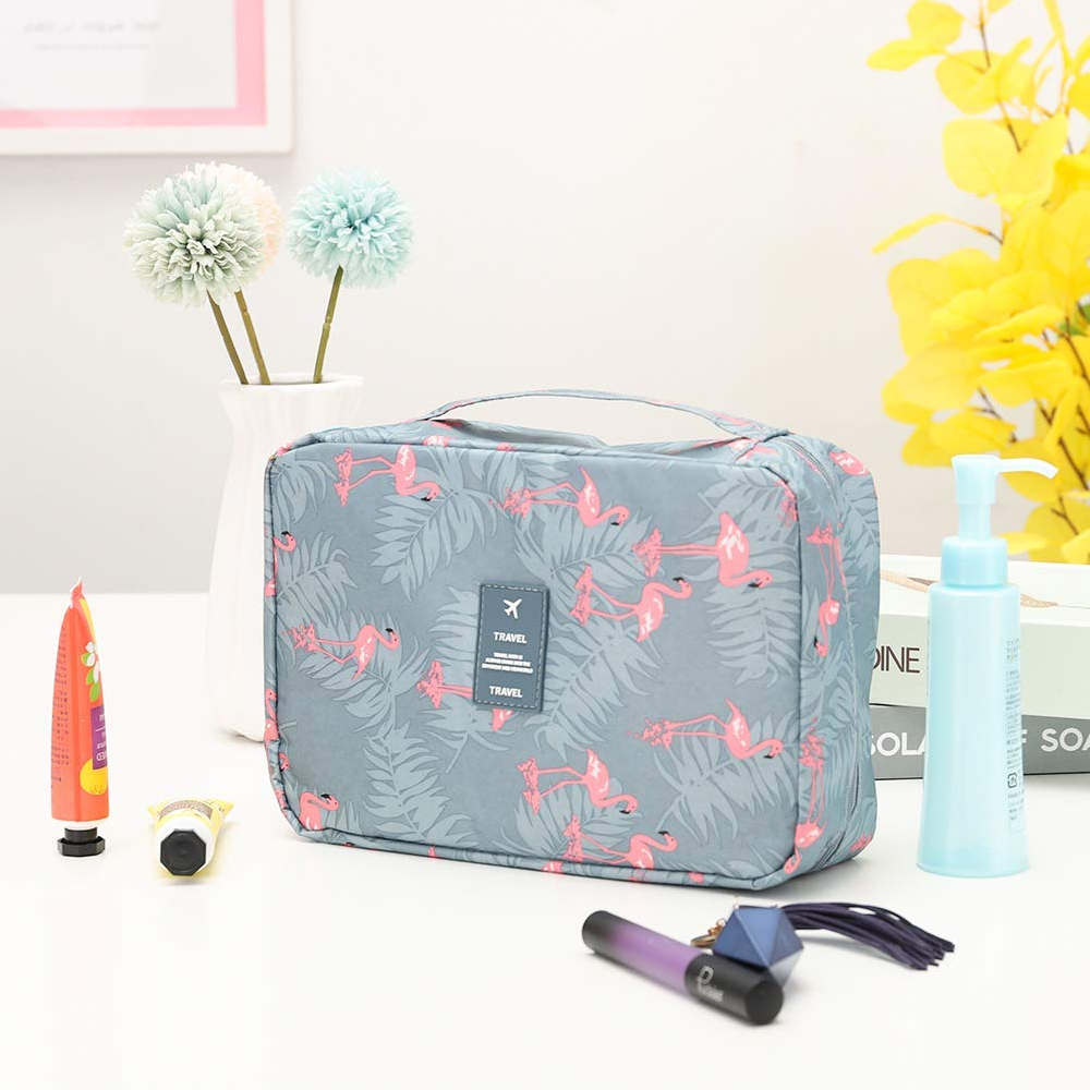 NOUVEAU RICHE Reise Kosmetiktasche Wasserdicht Mit Stauraum Organisiert Flamingo