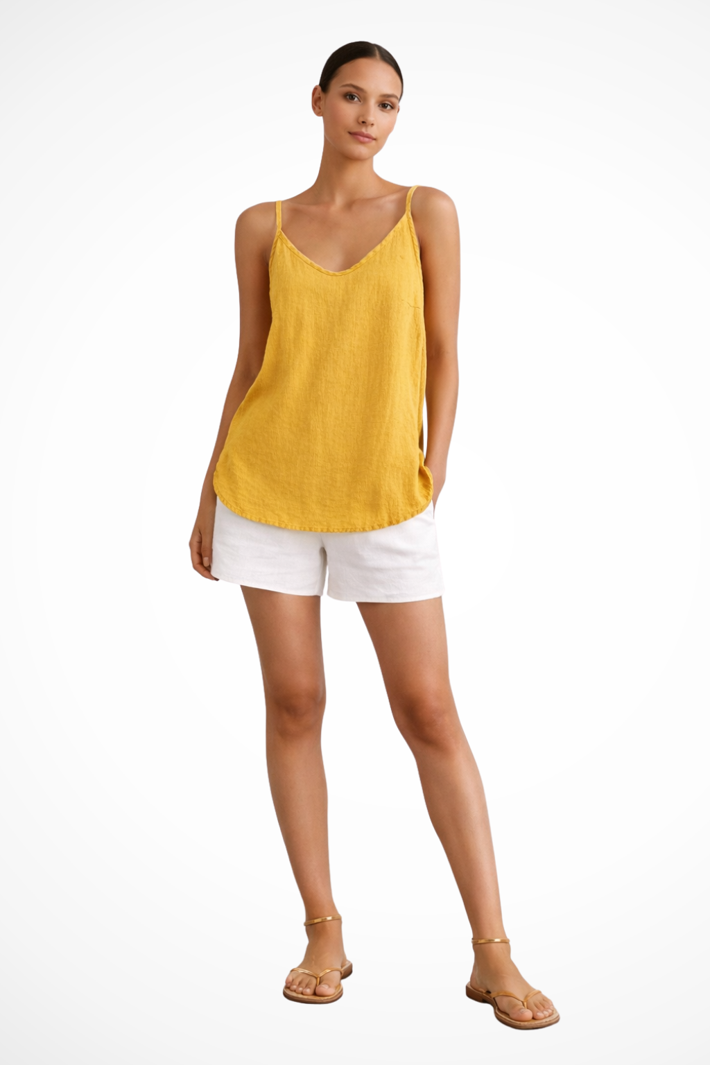 Linen Top for Women with Spaghetti Straps | Airy Summer Blouse Made of Linen | Loose Top for Warm Days and Leisure