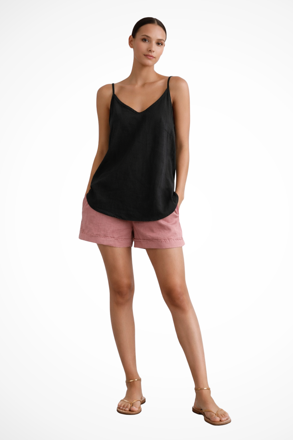 Linen Top for Women with Spaghetti Straps | Airy Summer Blouse Made of Linen | Loose Top for Warm Days and Leisure