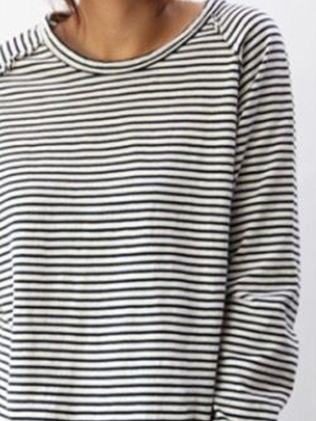 Striped Longsleeve for Women | Comfortable Long-Sleeve Shirt with Crew Neck | Loose-Fitting Sweatshirt in a Maritime Stripe Look