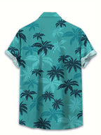 Herren Hemd mit Palmenprint – Lässiger & Atmungsaktiver Sommerstil