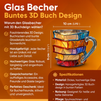 Bunter 3D-Bücher-Becher aus Kunstharz
