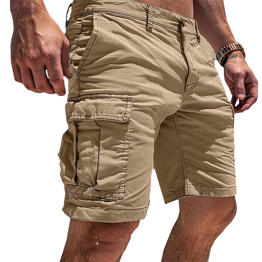 Herren Cargo Shorts aus Baumwolle | Leichte kurze Hose mit praktischen Seitentaschen für Freizeit und Outdoor | Cargobermuda