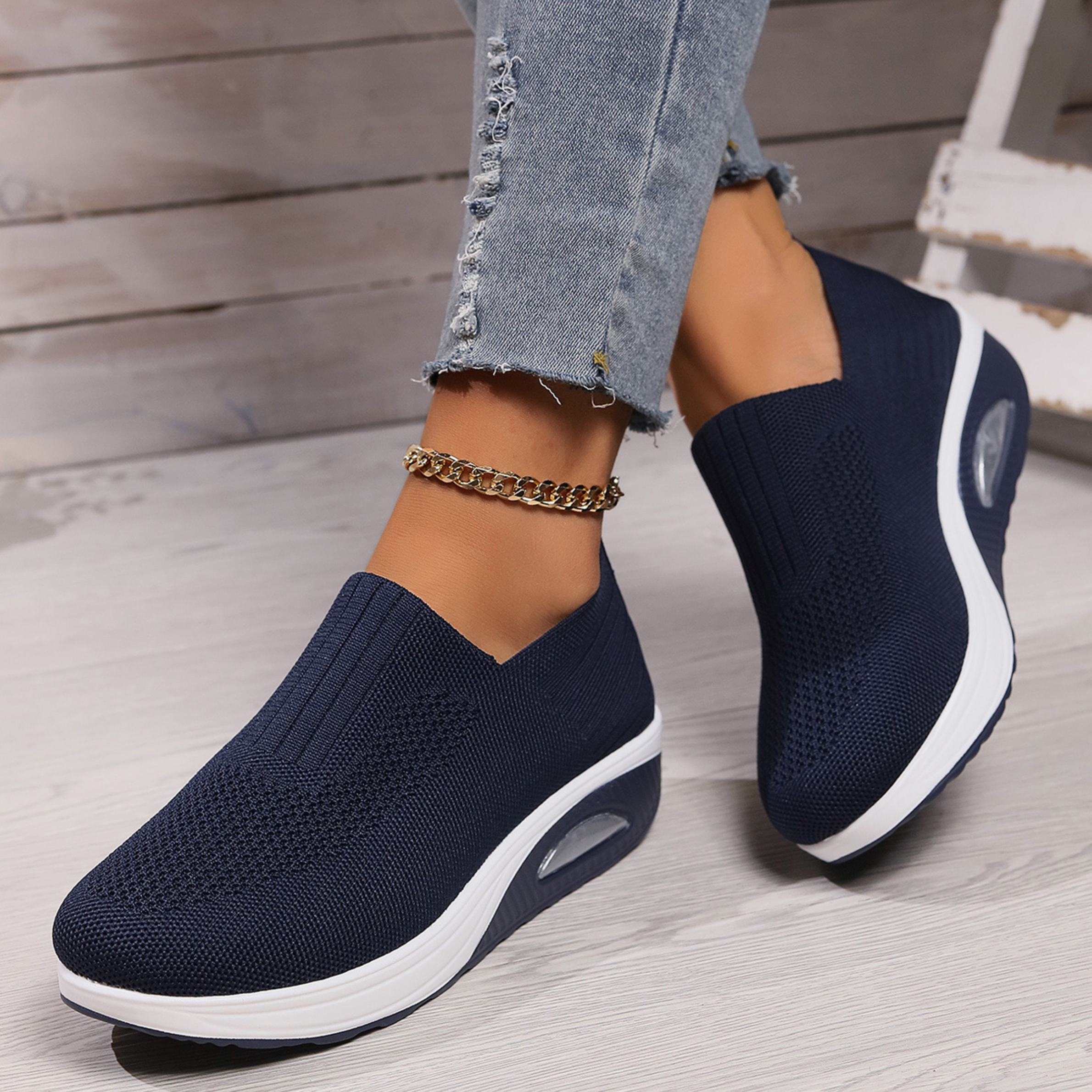 Orthopedic sneakers for women | Breathable slip-on mesh shoes for pain-free walking | Comfortable everyday shoes with support