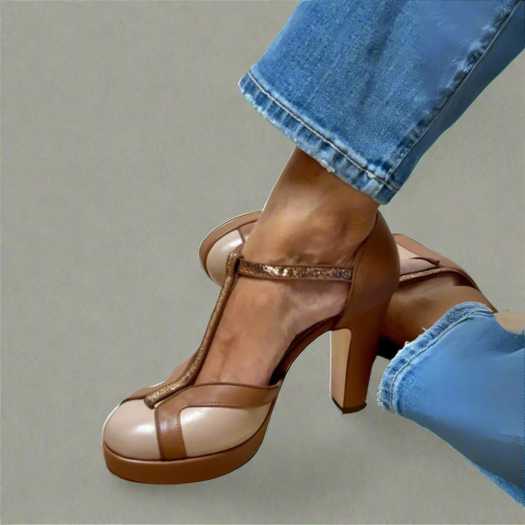 Comfortable women's sandals with heels | Elegant strappy sandals with padded sole and adjustable strap for everyday and office use