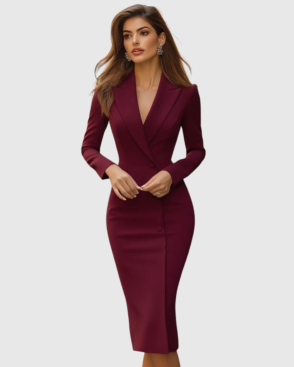 Structured midi dress in blazer style