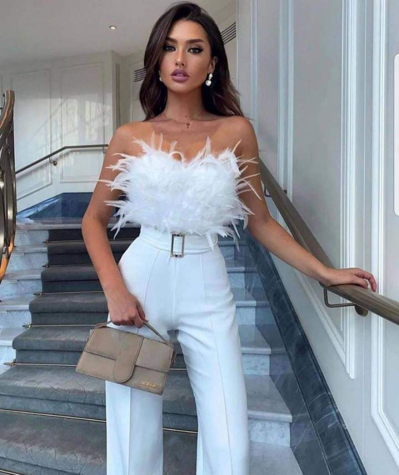 Jumpsuit mit Rohrentop für Damen, eleganter Einteiler für Events, Abende und Anlässe