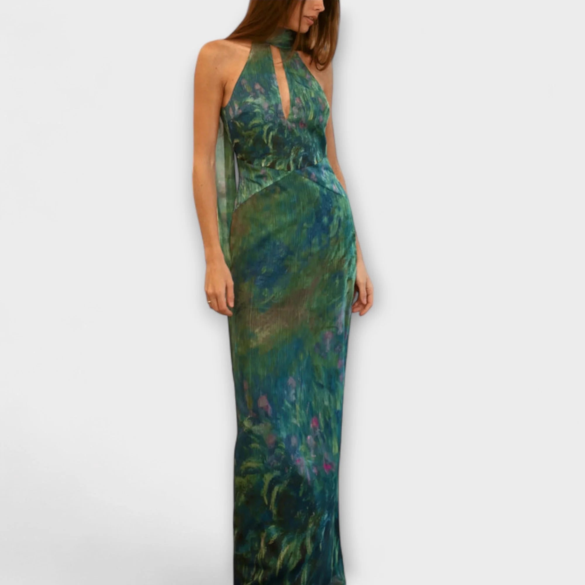 Maxikleid mit Iris-Print für sommerliche Anlässe