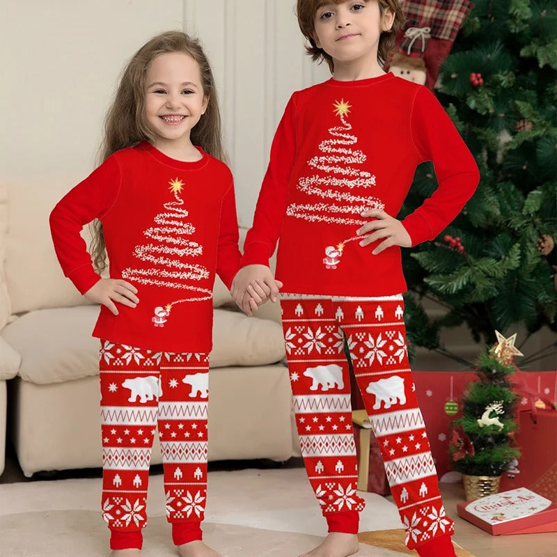 NOUVEAU RICHE Unisex-Pyjama-Set Rot Marineblau Kuscheliges Polyester