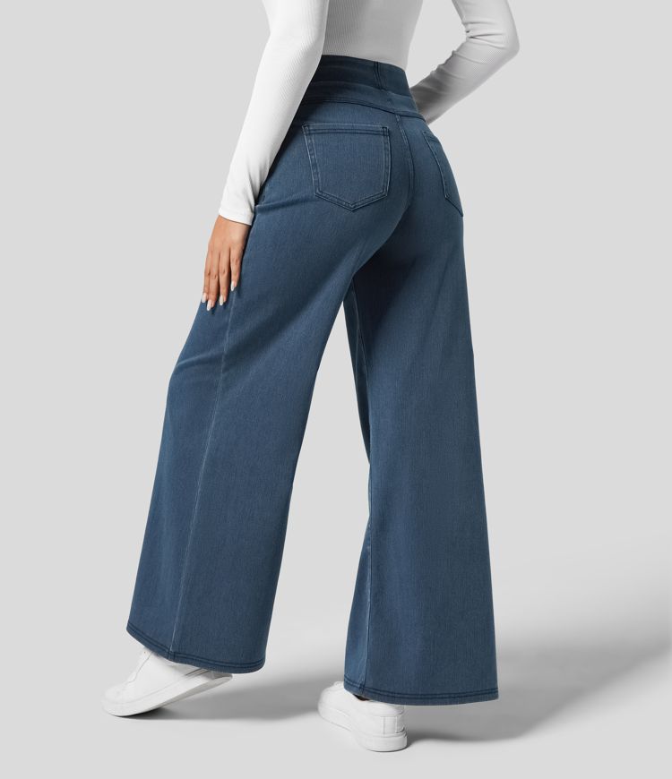 Bequeme Damen Jeans mit hohem Bund und elastischer Passform - Flexible Stretchhose für Alltag und Büro mit hohem Tragekomfort