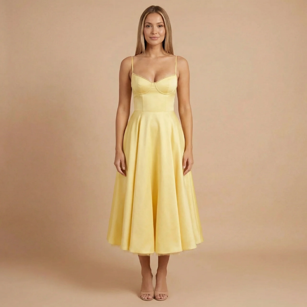 Women's Cocktail Sweetheart Neck Fit and Flare Midi Dress - product image 6