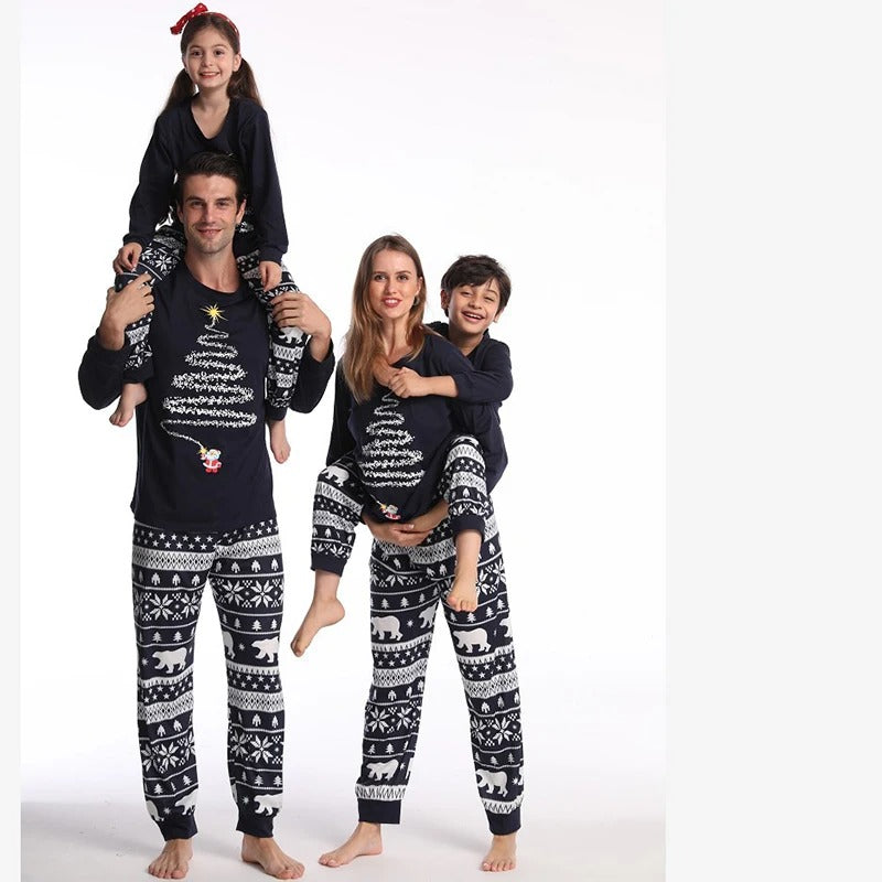 NOUVEAU RICHE Unisex-Pyjama-Set Rot Marineblau Kuscheliges Polyester