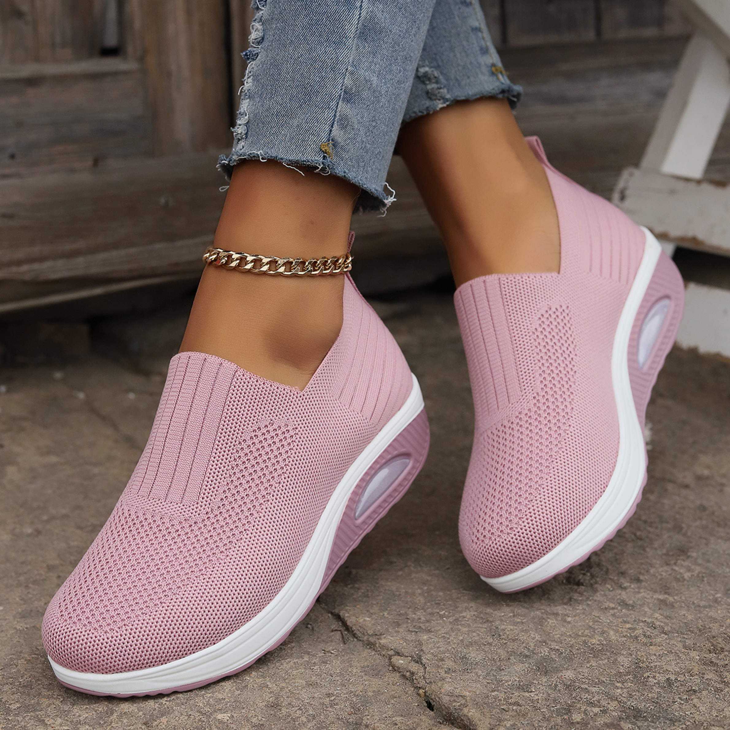 Orthopedic sneakers for women | Breathable slip-on mesh shoes for pain-free walking | Comfortable everyday shoes with support