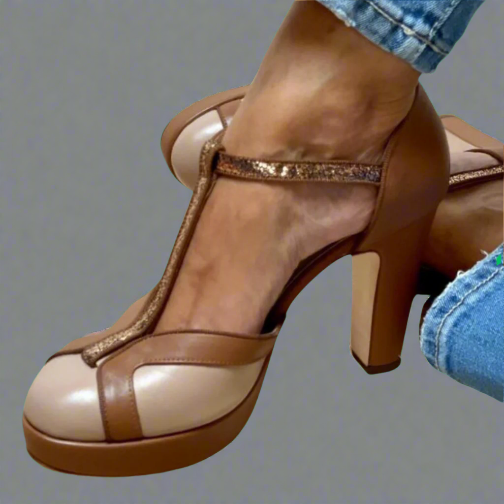 Comfortable women's sandals with heels | Elegant strappy sandals with padded sole and adjustable strap for everyday and office use