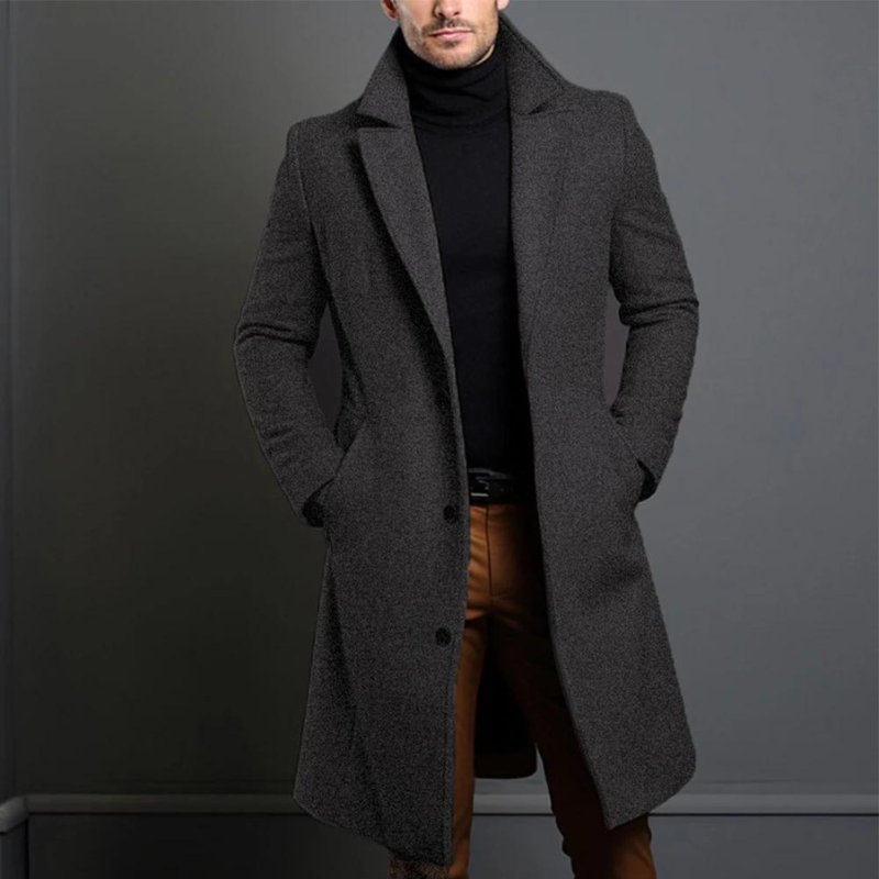 NOUVEAU RICHE Lusso Hochwertiger Wollmantel für Männer Grau