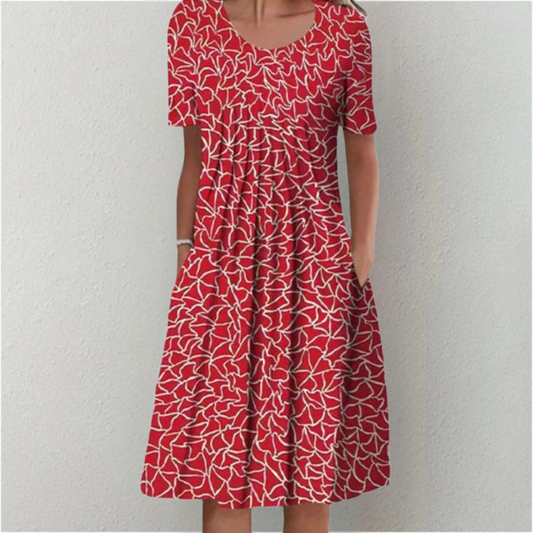 Lässiges Midikleid mit Blumenmuster für Damen