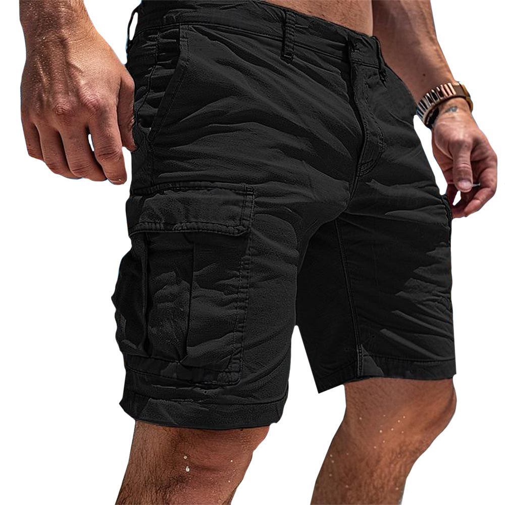 Men's Cotton Cargo Shorts | Lightweight Short Pants with Practical Side Pockets for Leisure and Outdoor | Cargo Bermuda Shorts