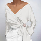 Davina - Smooth, Shiny Fabric Blouse