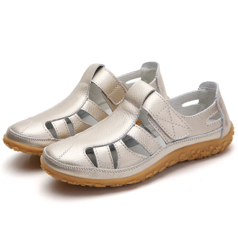 Römersandalen für Damen aus weichem Leder mit flexibler Komfortsohle
