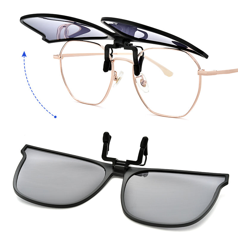 Polarisierter Clip-On Sonnenbrillenaufsatz für Brillenträger