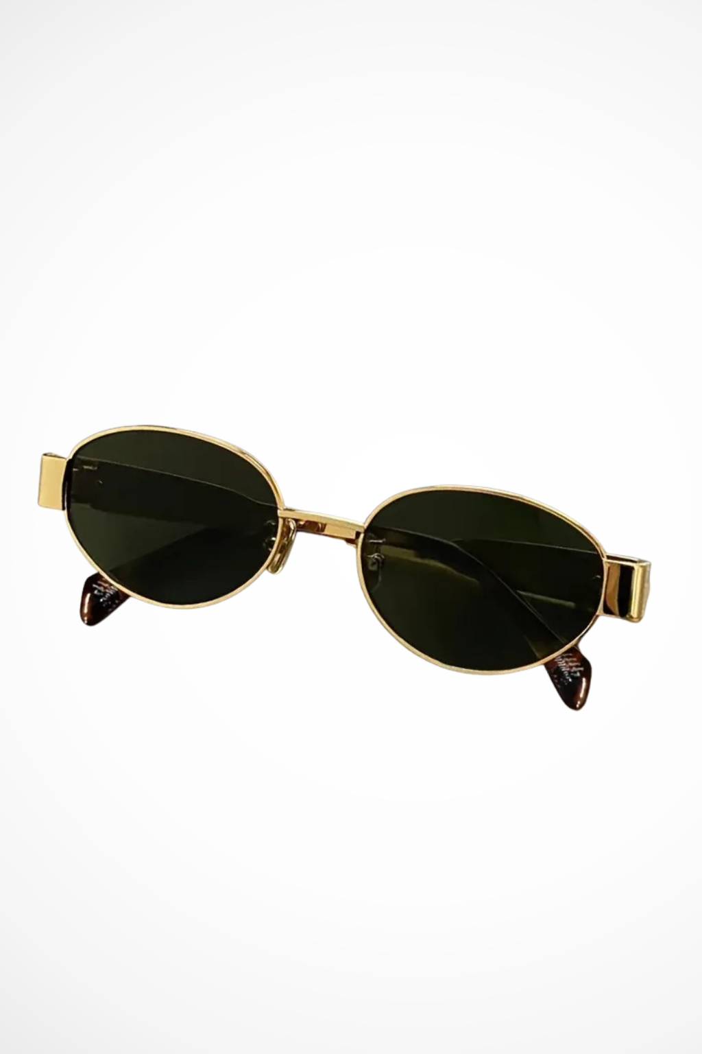 Damen Sonnenbrille Oval mit schmalem Metallgestell | Leichte Retro-Sonnenbrille mit dunklen Gläsern für Alltag & Freizeit