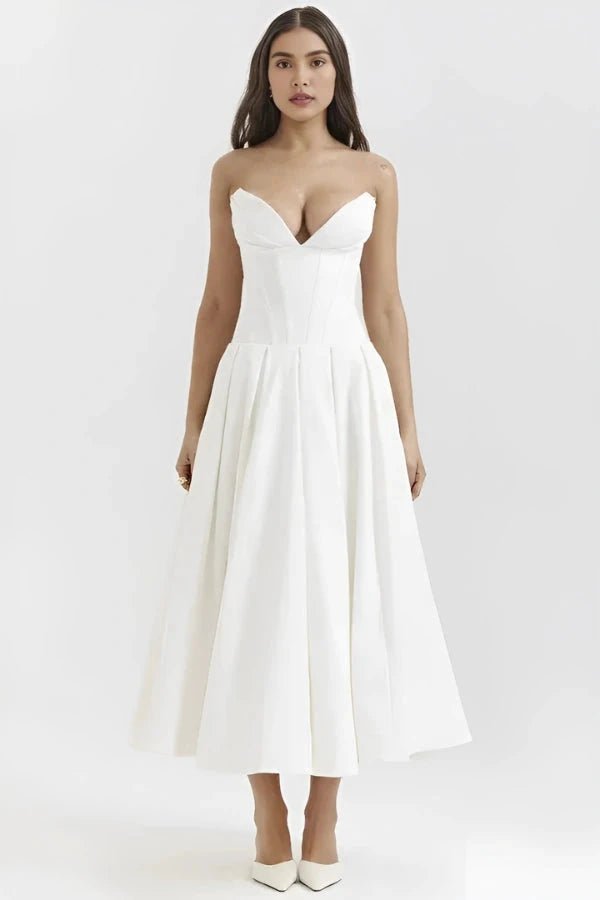 Elegant dress with sculptural bodice