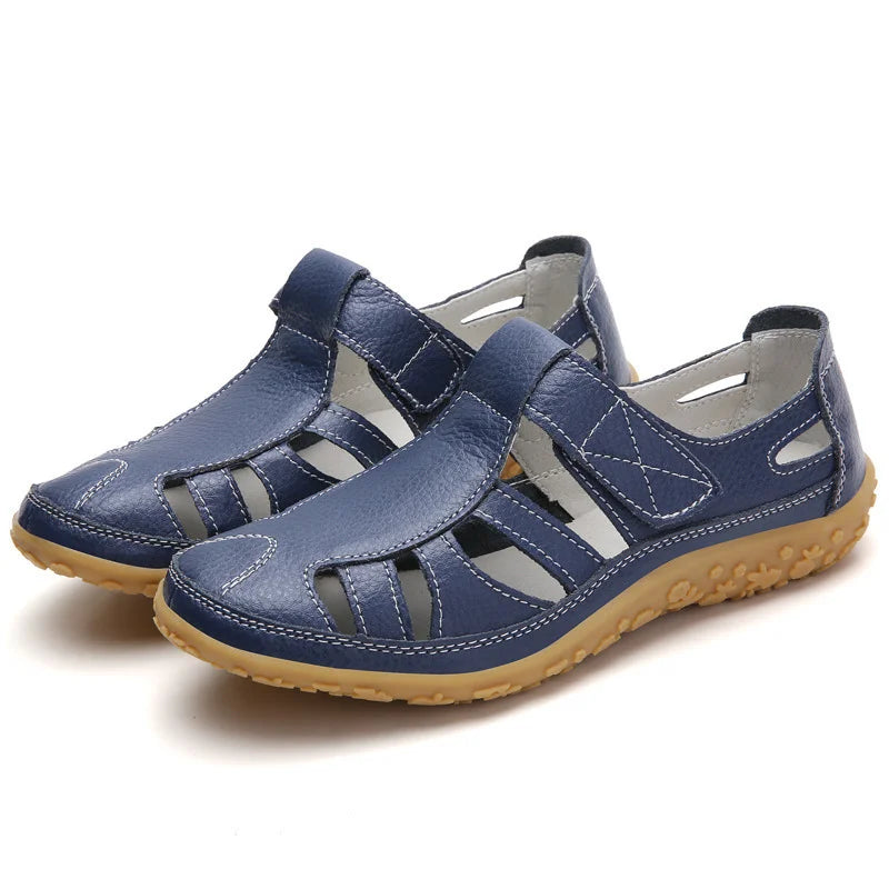 Römersandalen für Damen aus weichem Leder mit flexibler Komfortsohle